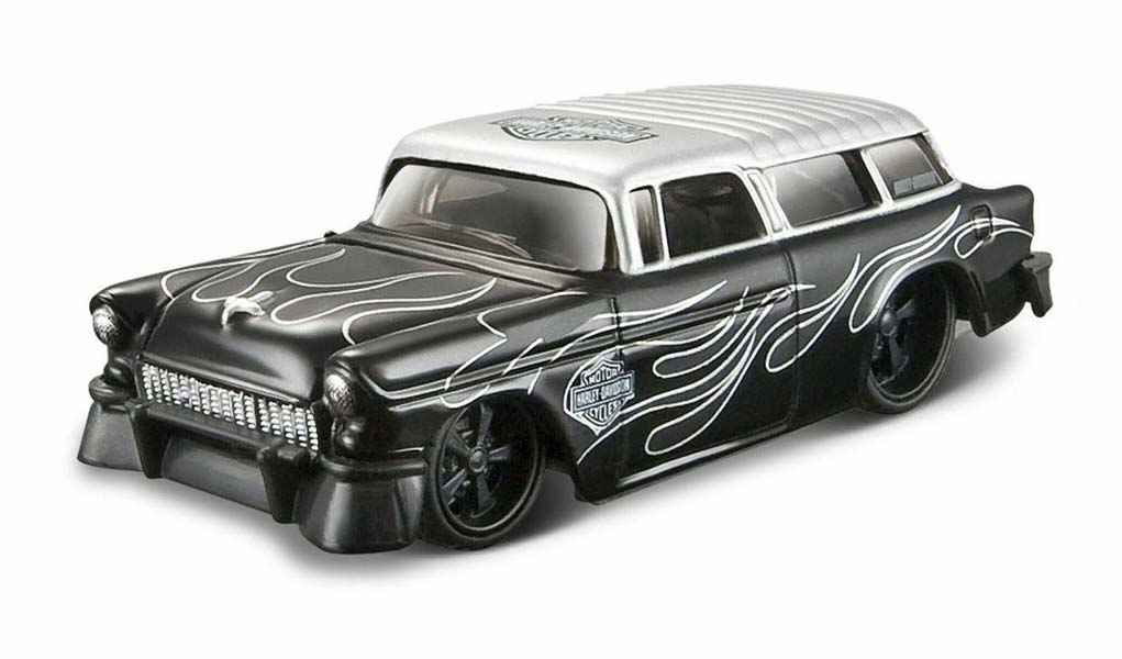 1:64 Harley Davidson - 1955 Chevrolet Nomad - Svart