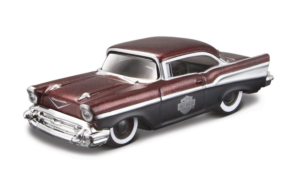 1:64 Harley Davidson - 1957 Chevrolet Bel Air - Vinröd