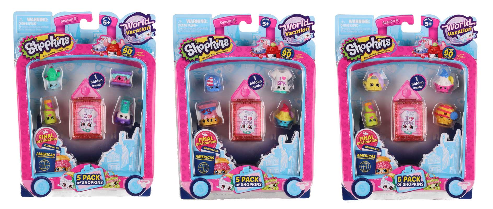 America S8 Figurset 5-pack - Rosa osort.