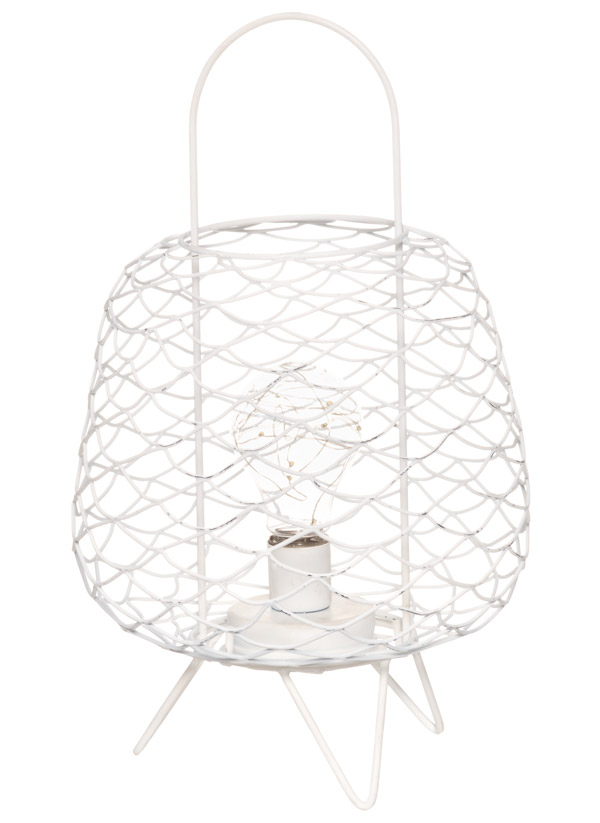 Nätlykta i järn med lampa