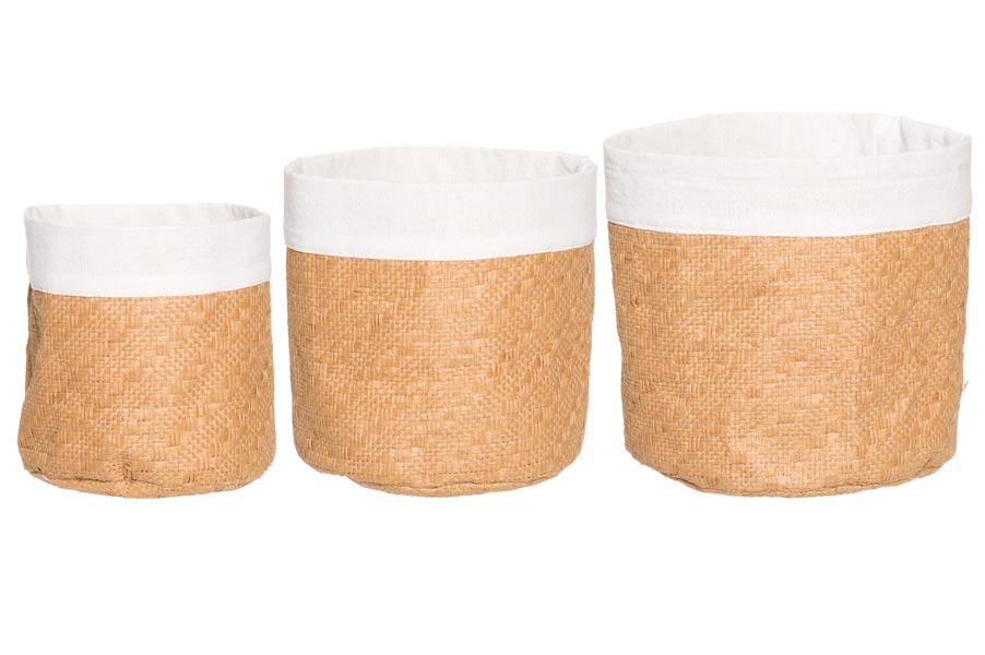 Korgar i jute & papper 3-pack
