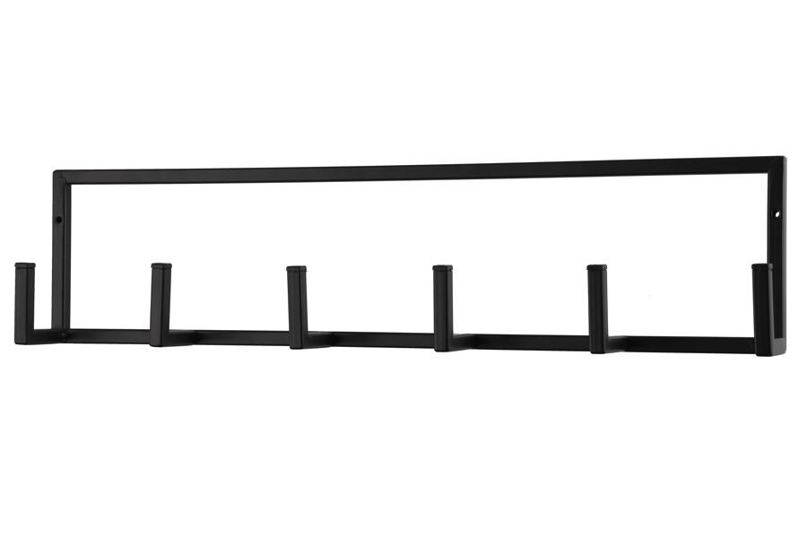 Svart hängare med 6 krokar