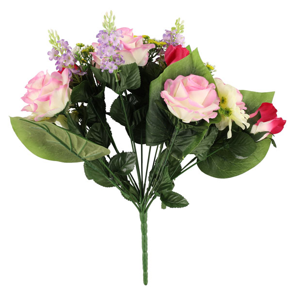 Konstgjord växt - Blandad blombukett - Rosa