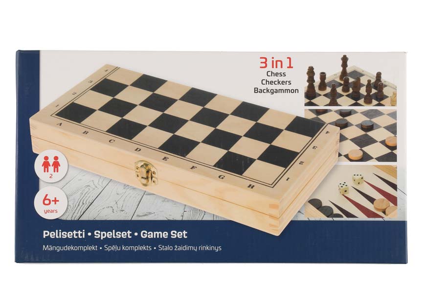 Spelset med Schack, Dam & Backgammon