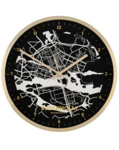 Väggklocka - Karta över Stockholm 30 cm