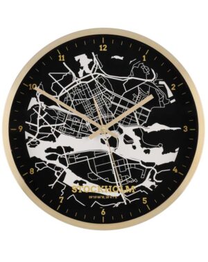 Väggklocka - Karta över Stockholm 30 cm