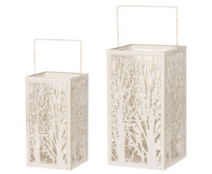 Vita Ljuslyktor Skog 2-pack