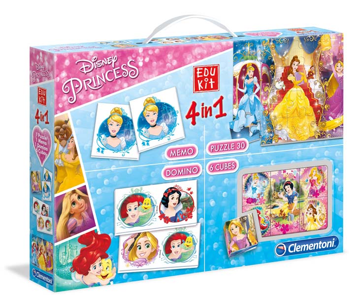 Edukit 4 i 1 spel & pussel Disney Prinsessor