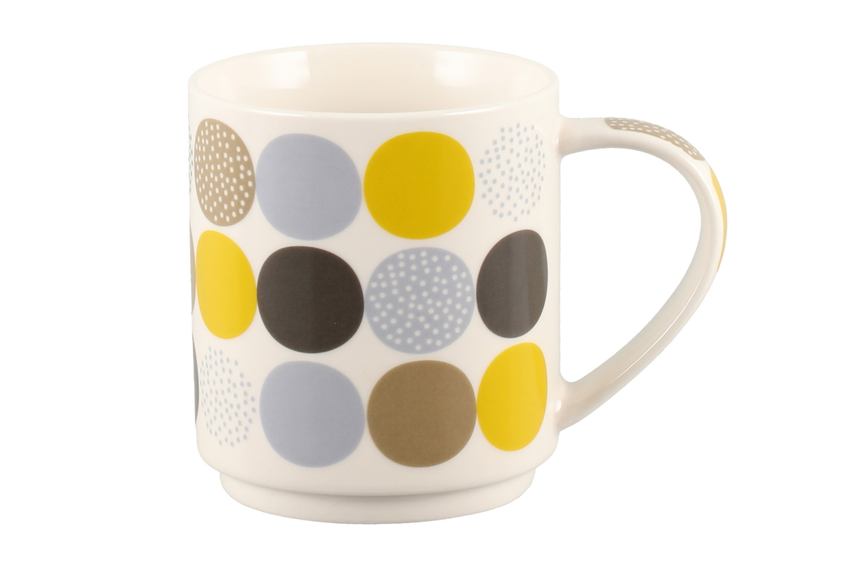 Mugg Pompom 28,5 cl - Färgglada prickar