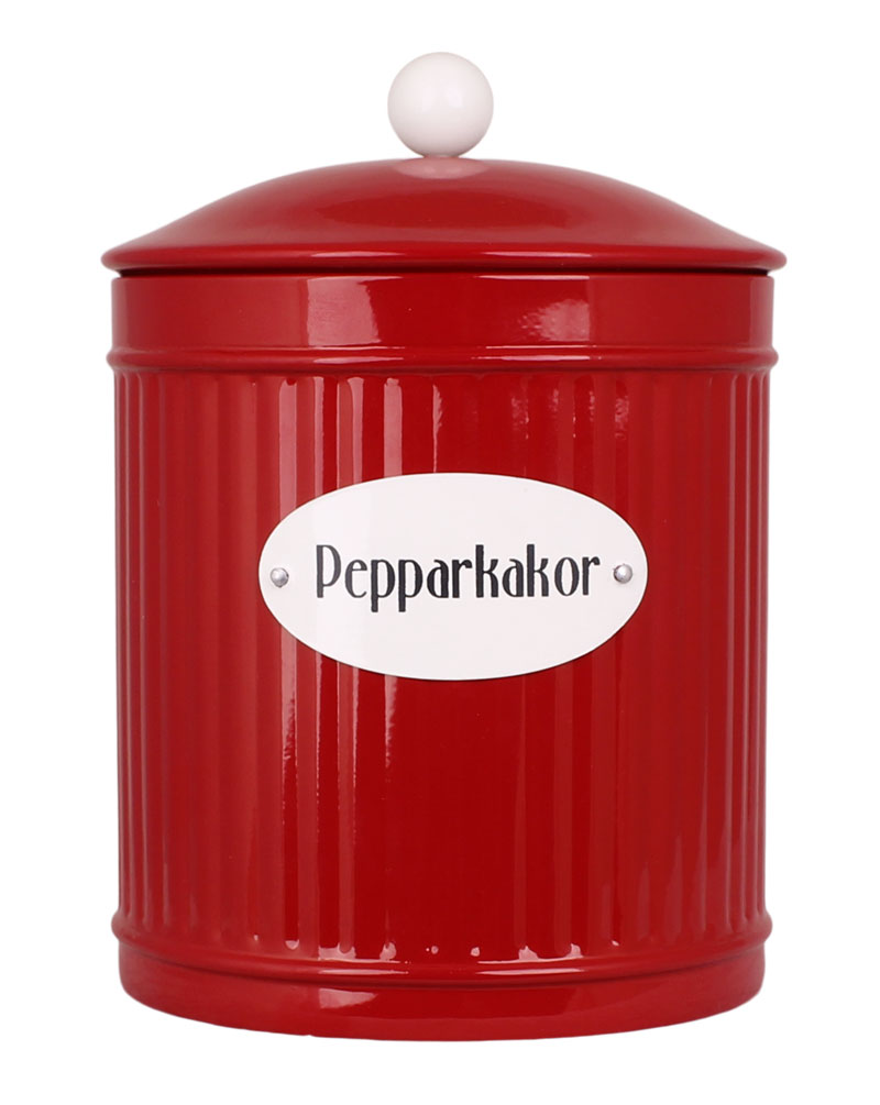 Hugo - Plåtburk för pepparkakor - Röd
