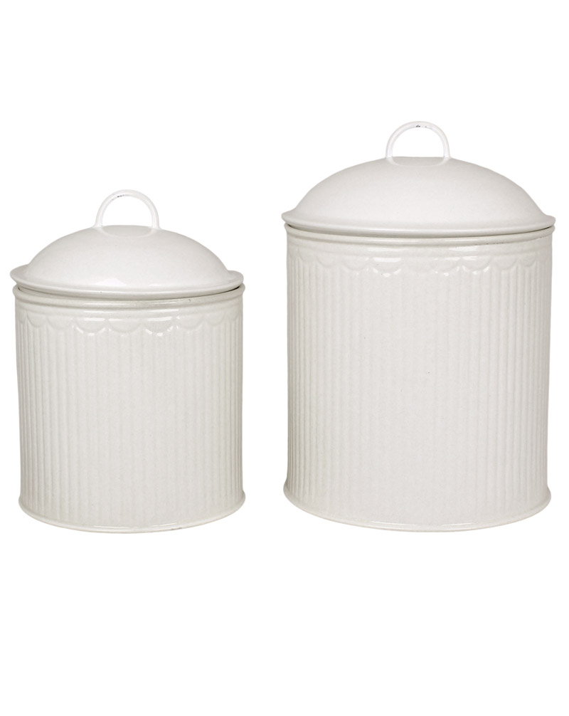Plåtburk Ingrid Rand Antik 2-pack - Vit