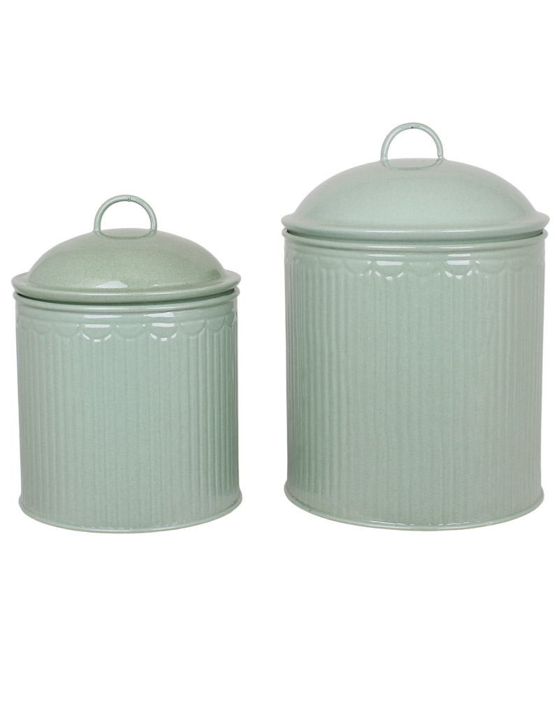 Plåtburk Ingrid Rand Antik 2-pack - Grön