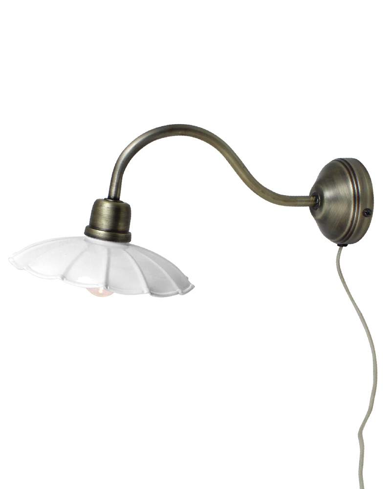 Vägglampa Gustav - Vit/Antik Mässing - Bild 2