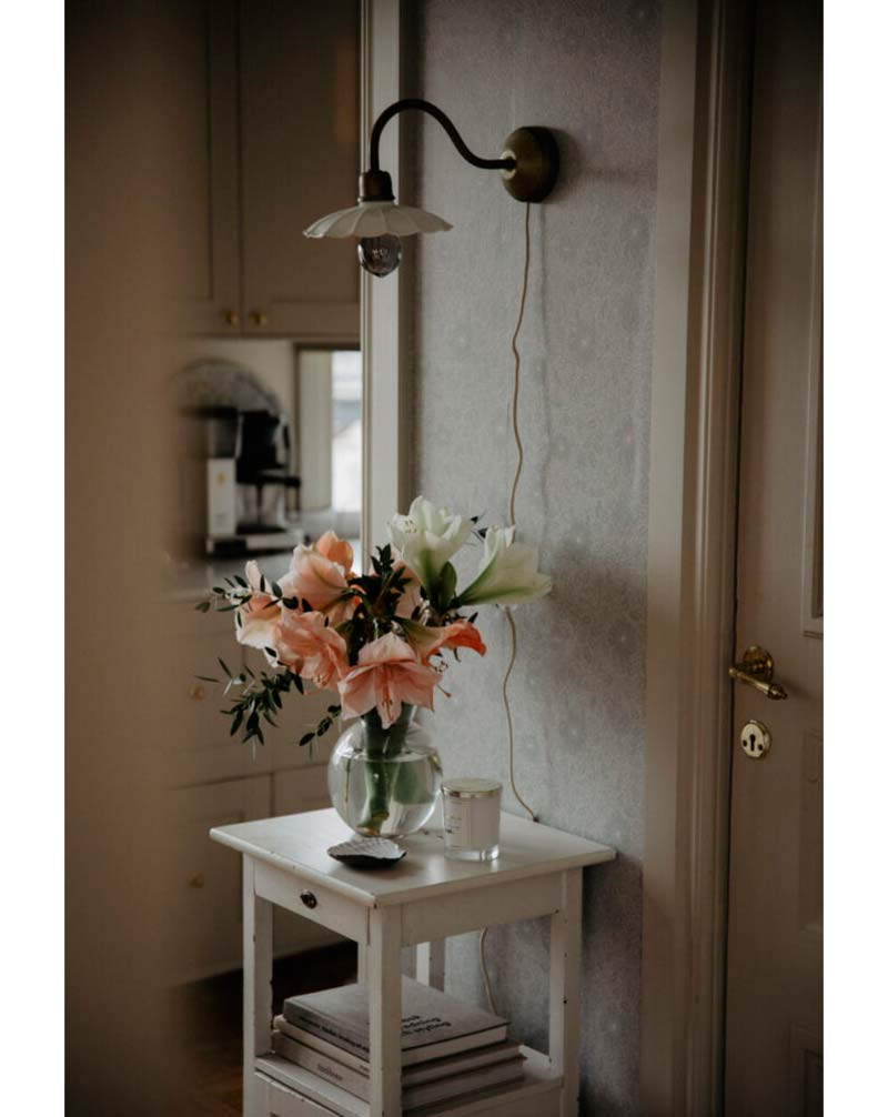Vägglampa Gustav - Vit/Antik Mässing - Bild 3