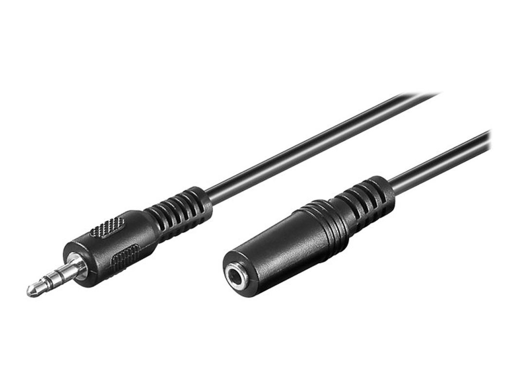 3,5 mm AUX Ljudkabel Förlängning 5m M-to-F - Svart
