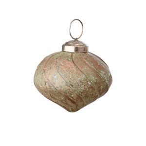 Julkula i Glas Edith Ø 7,5 cm 6-pack - Grön/koppar