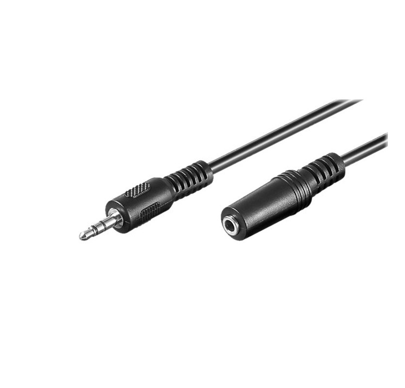 3,5 mm AUX Ljudkabel Förlängning 2m M-to-F - Svart
