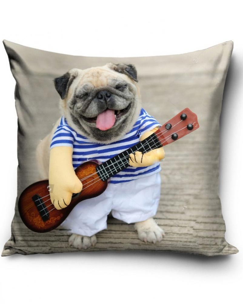 Hund med gitarr - Kuddfodral 40x40cm