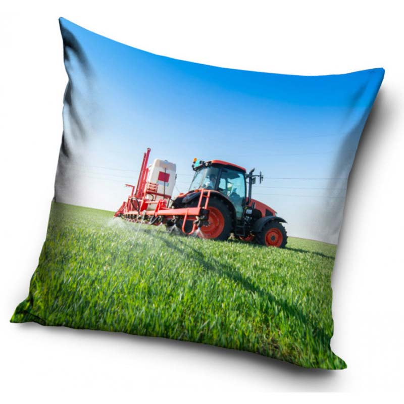 Röd traktor - Kuddfodral 40x40cm