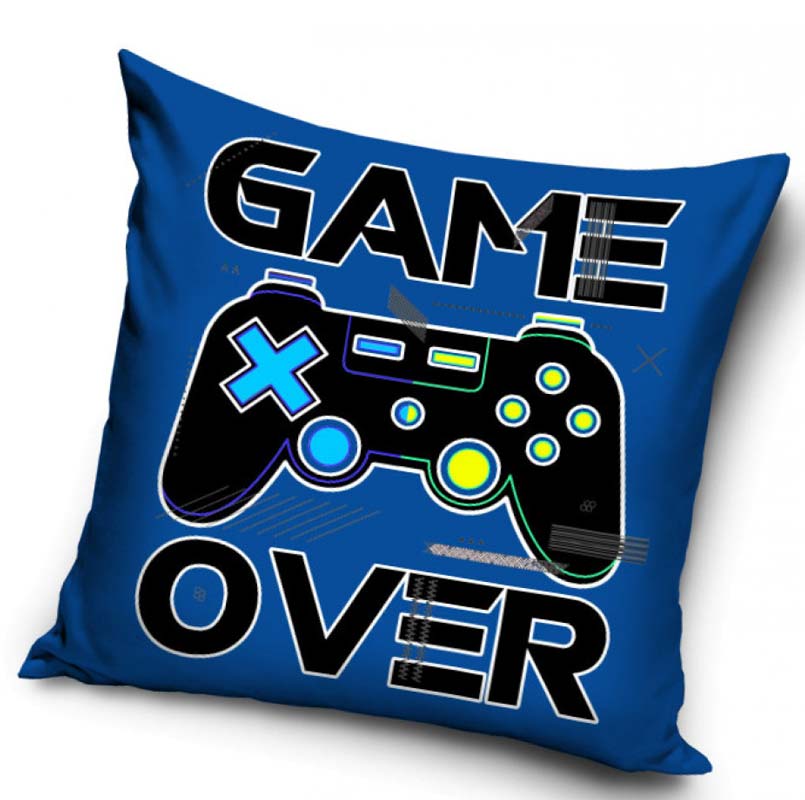 Game Over - Kuddfodral 40x40cm - Blå