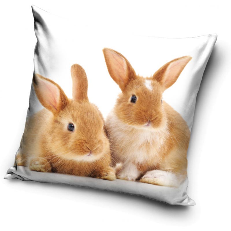 Kaniner - Kuddfodral 40x40cm - Vit
