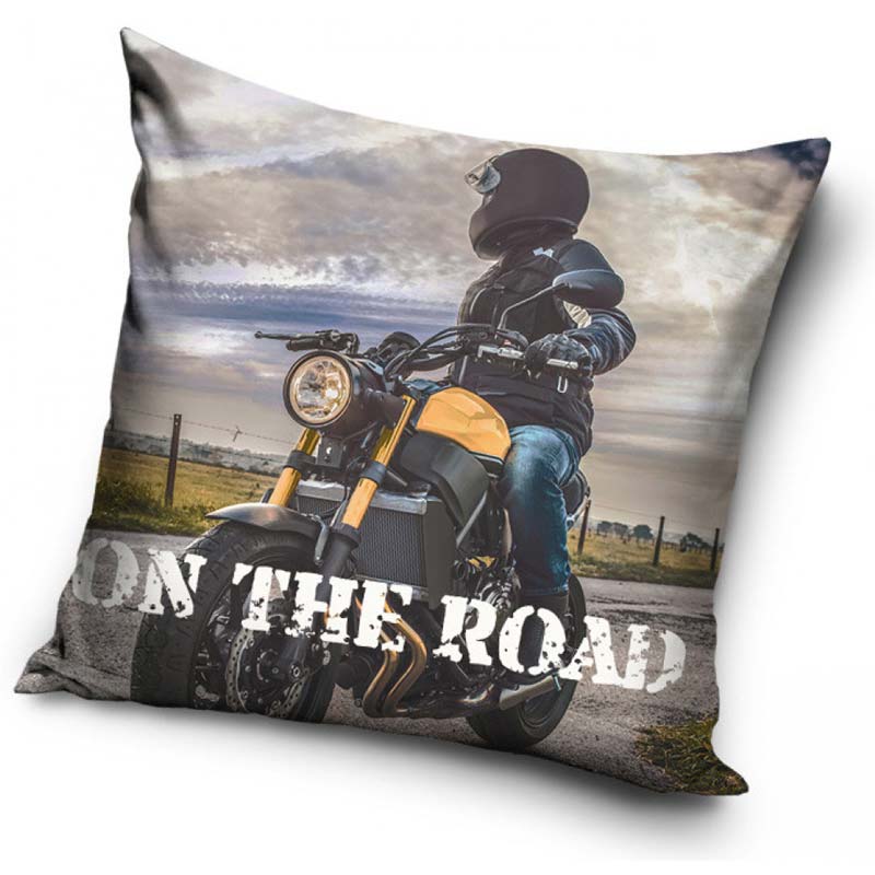 On the road motorcykel - Kuddfodral 40x40cm
