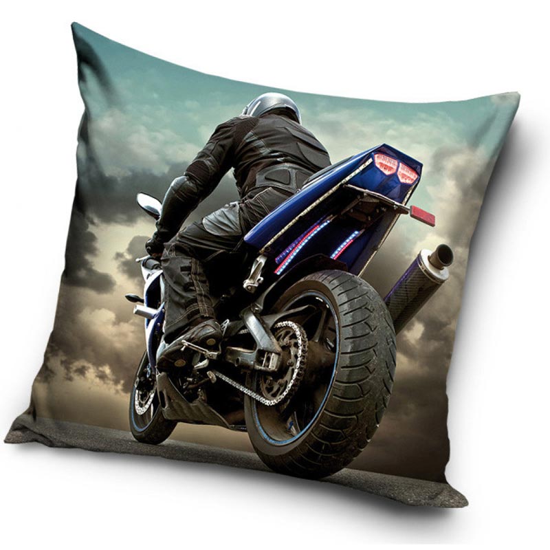 Blå motorcykel - Kuddfodral 40x40cm