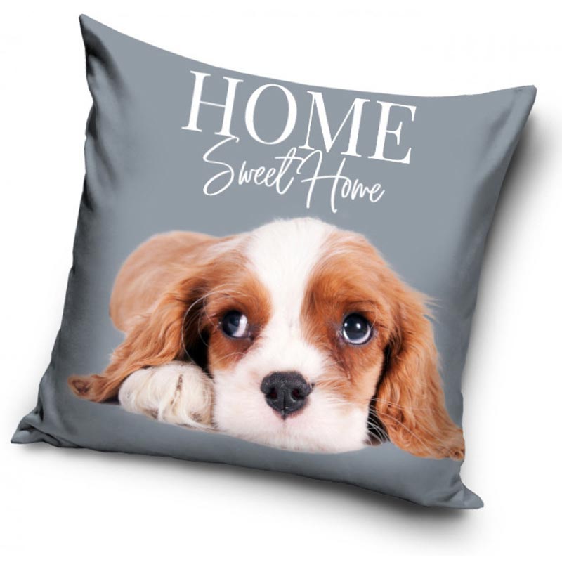 King Charles Spaniel - Kuddfodral 40x40cm - Grå