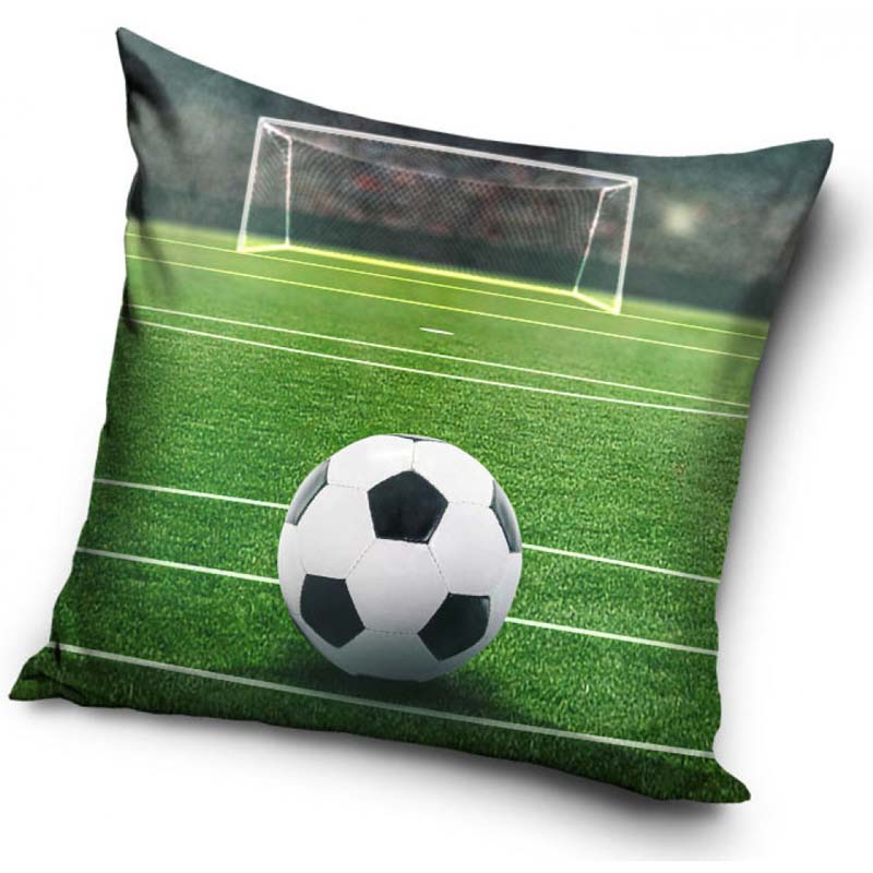 Fotboll framför målet - Kuddfodral 40x40cm