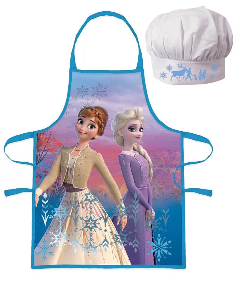 2 Elsa & Anna: Kockset: Förkläde & kockmössa - Blå