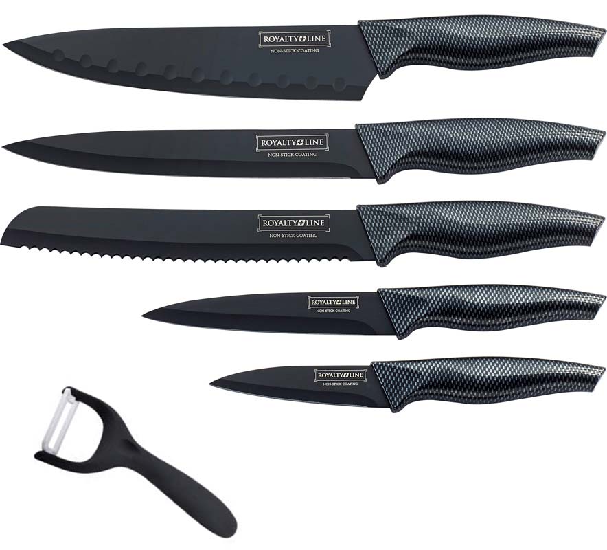 Knivset med skalare 6 delar - Svart