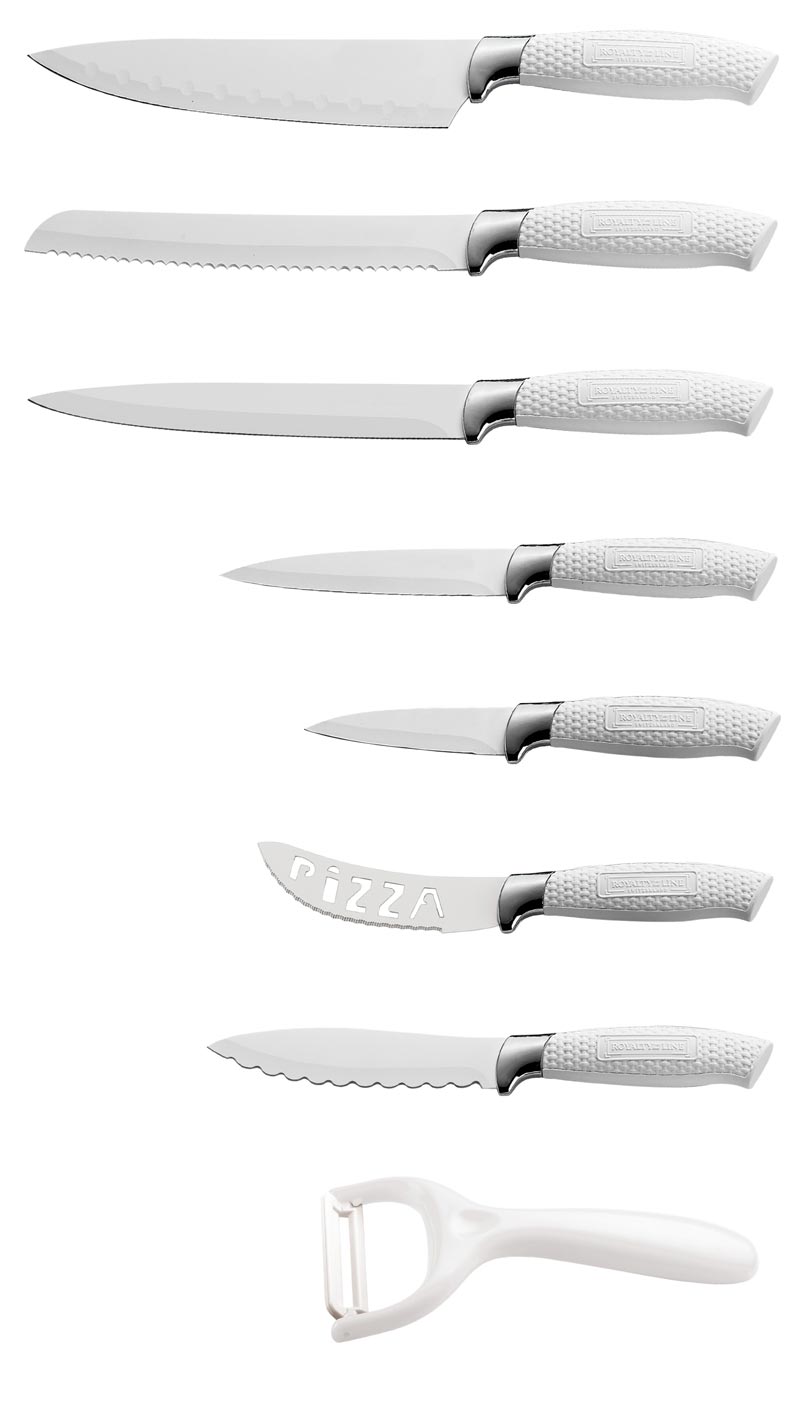Knivset med skalare 8 delar - Vit