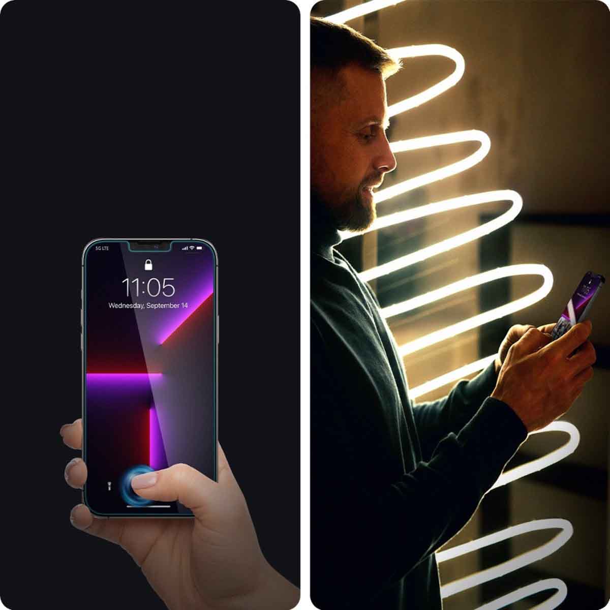 Skärmskydd i härdat glas - Apple iPhone 13 Pro Max - 2-pack - Bild 2