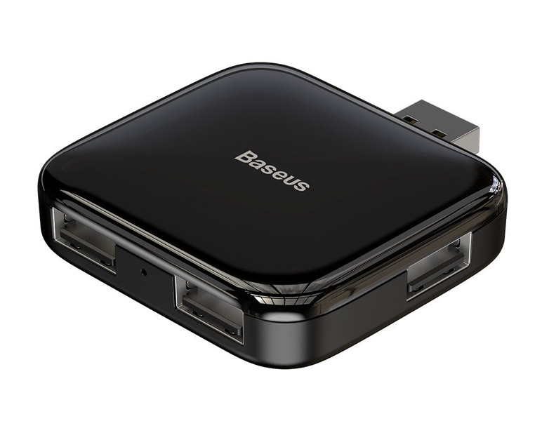 Portabel 4-in-1 USB-hub USB A - USB 2.0 - Svart
